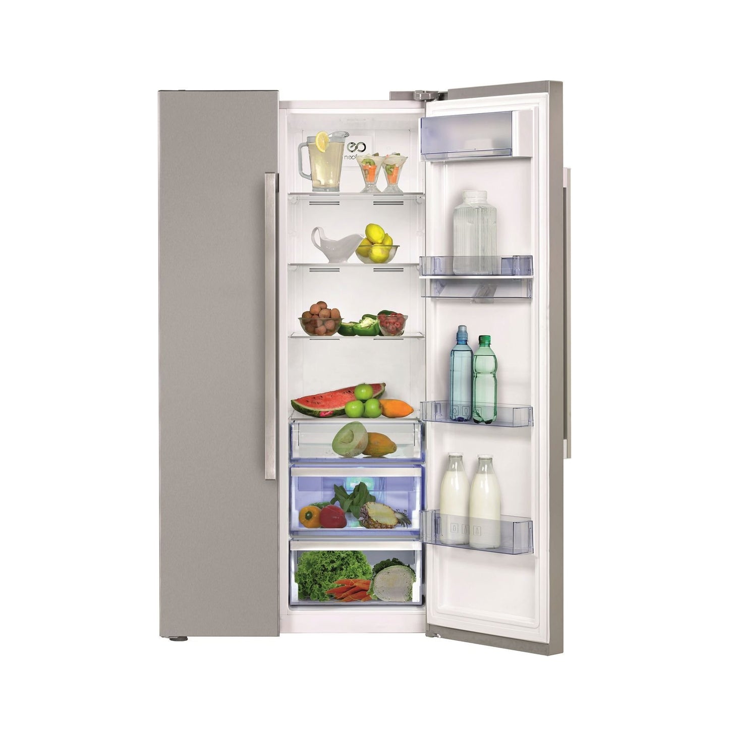 Defy 698L Side By Side Refrigerator Metallic