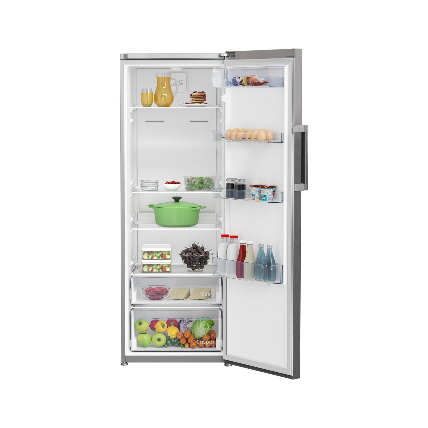 Defy 375lt Upright Fridge Stainless Steel