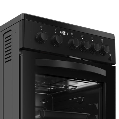 Defy 3 Burner 1 Solid Plate Gas Stove Black