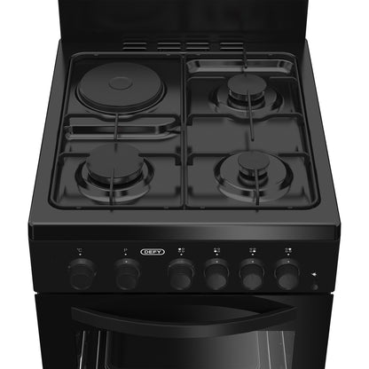 Defy 3 Burner 1 Solid Plate Gas Stove Black