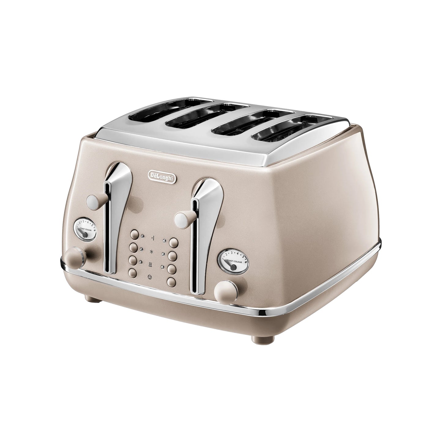 Delonghi 4 Slice Icona Metallics Toaster Beige