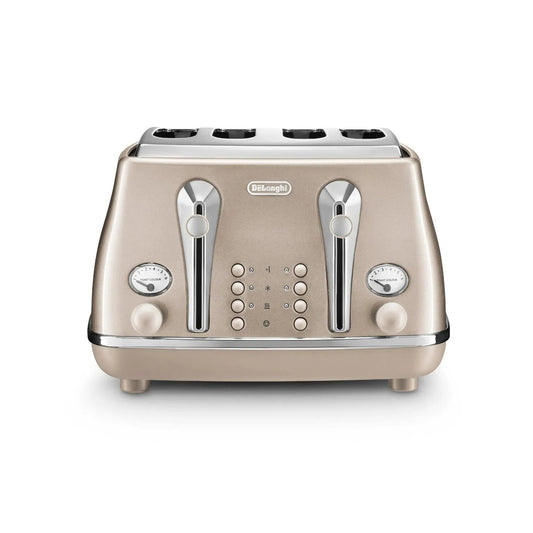 Delonghi 4 Slice Icona Metallics Toaster Beige