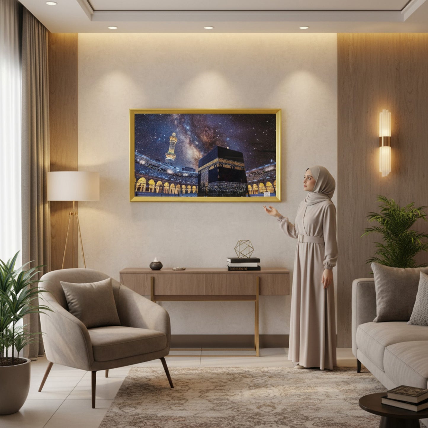 Masjid al-Haram in Mecca Frame Multicoloured