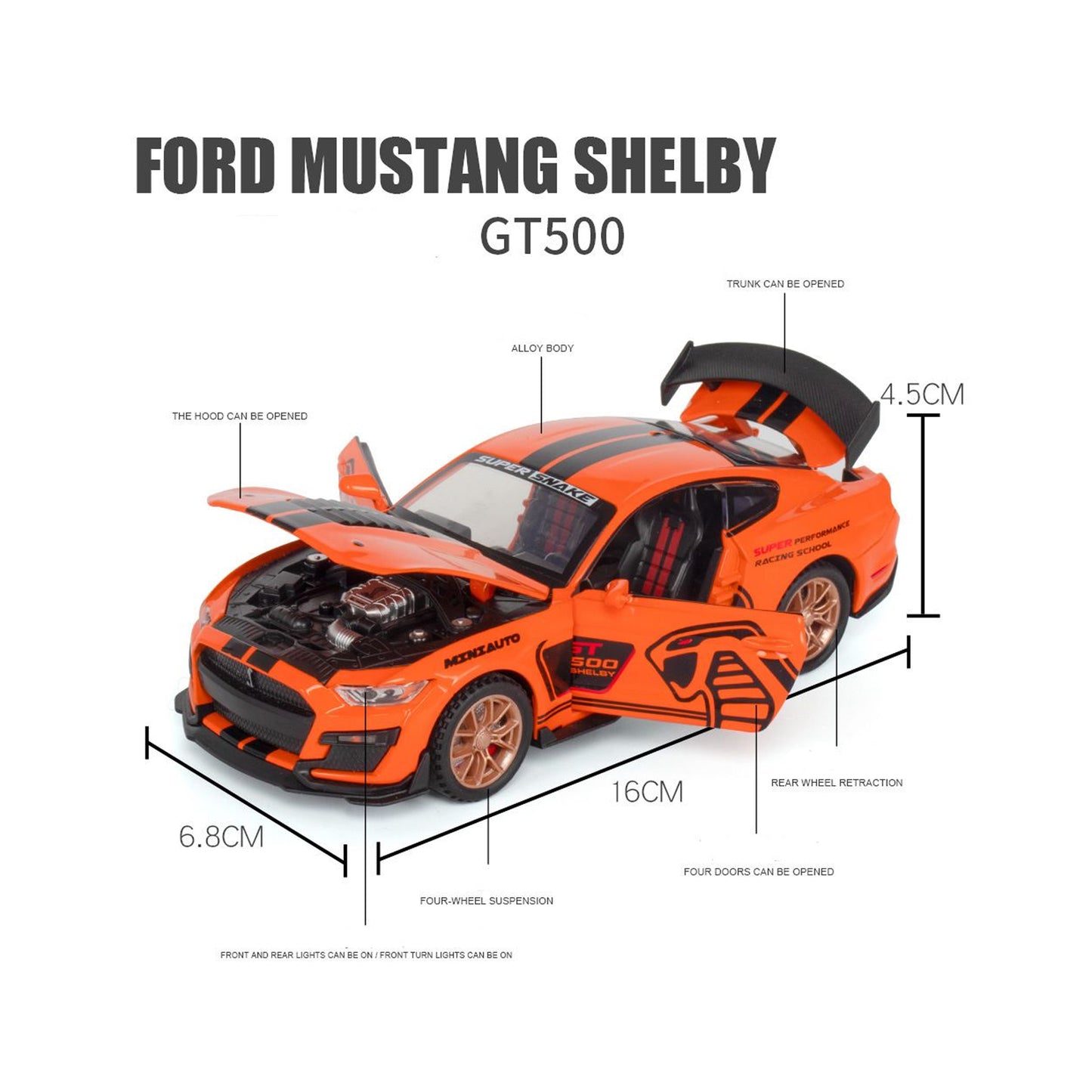 Die Cast Car Model Frame Orange