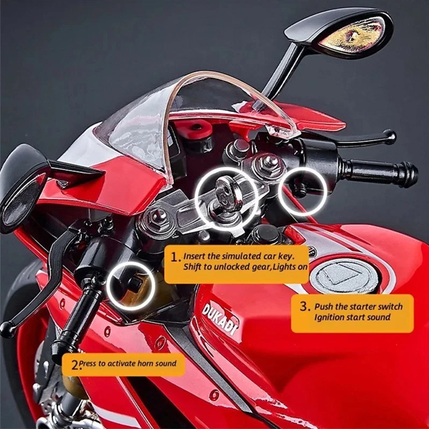 Die Cast Motorcycle Model Multicoloured