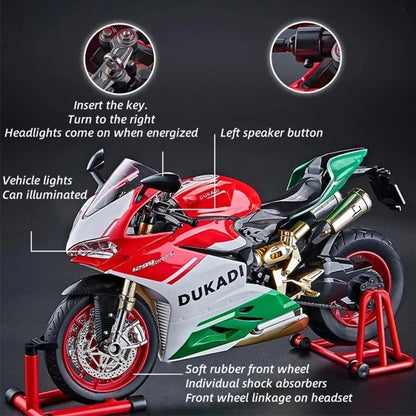 Die Cast Motorcycle Model Multicoloured