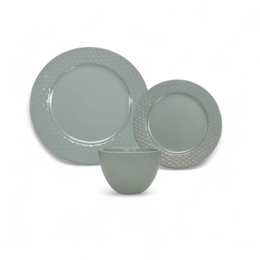 Kitchen Life 12 Piece Honeycomb Dinner Set Cream