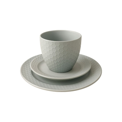 Kitchen Life 12 Piece Honeycomb Dinner Set Cream