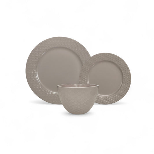 Kitchen Life 12 Piece Honeycomb Dinner Set Beige