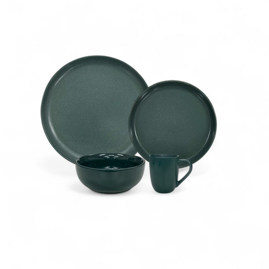 Kitchen Life 16 Piece Dinner Set Dark Green