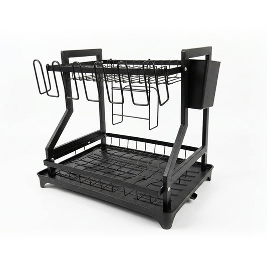 2 Tier Dish Rack Black