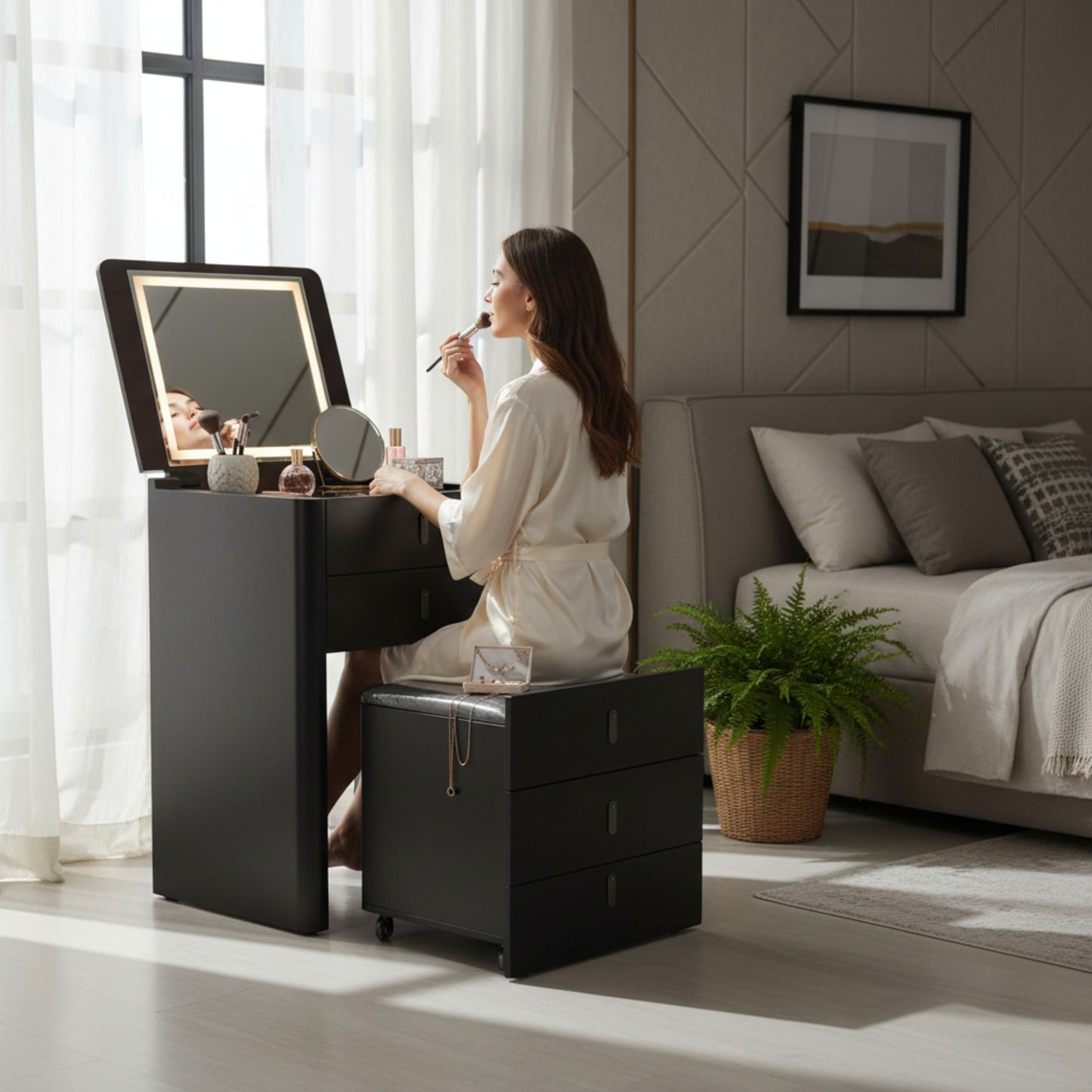 Multipurpose Chest of Drawers/ Dresser with Stool  8536