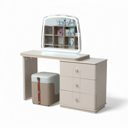 Dresser Table Cream LED Mirror With Stool  8522