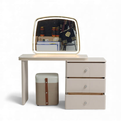 Dresser Table Cream LED Mirror With Stool  8522