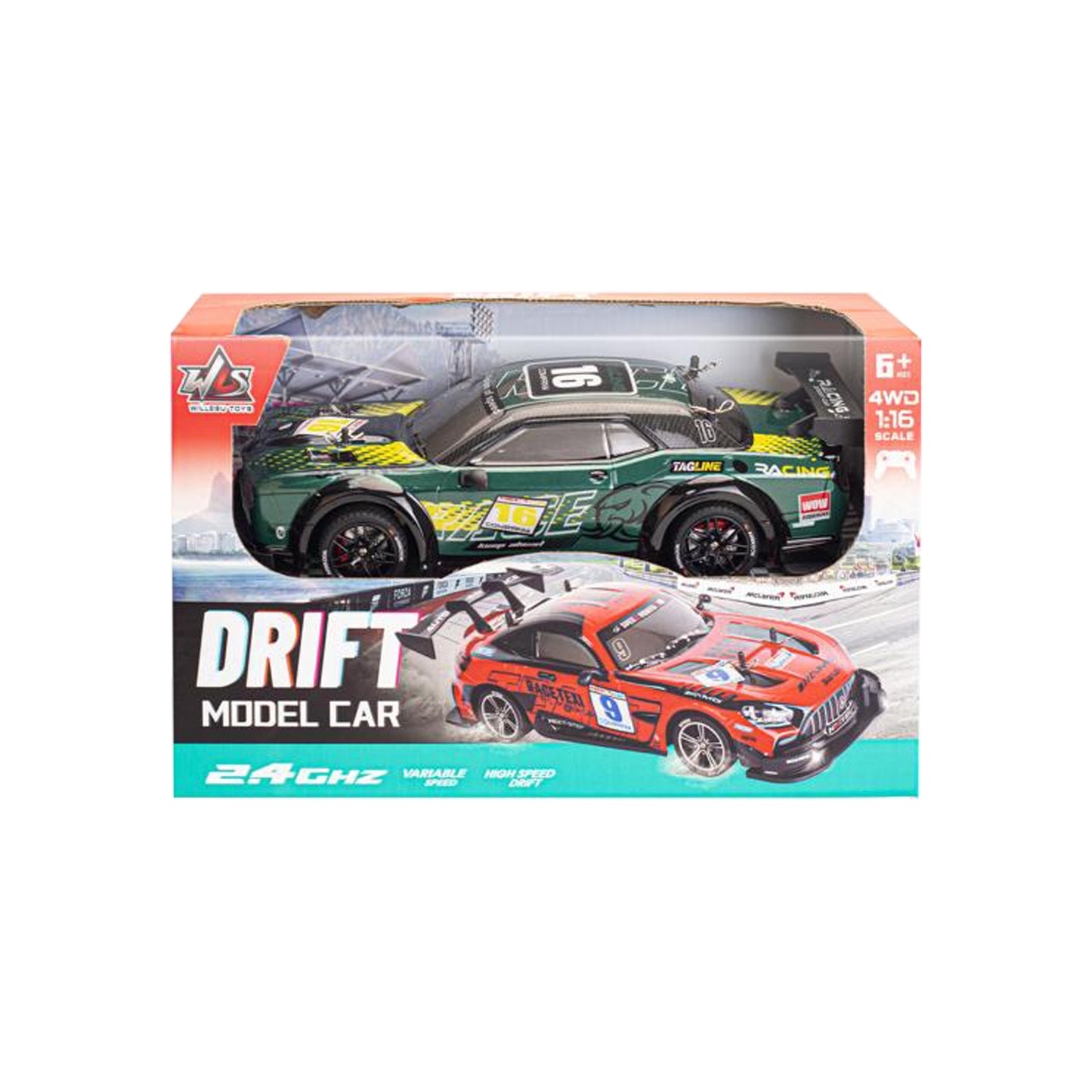 RC Drift Model Car Green