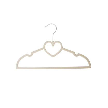 25 Piece Kids Velvet Hanger with Chrome Hooks Set Cream