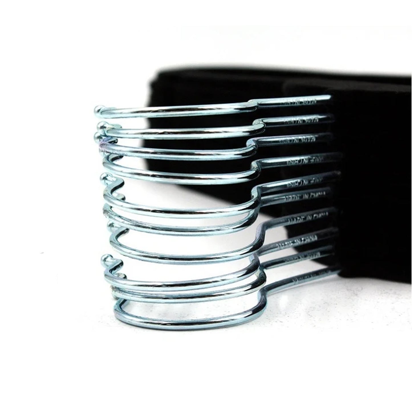 10 Piece Velvet Hanger with Chrome Hooks Set Black