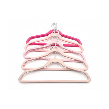 25 Piece Velvet Hanger with Chrome Hooks Set Pink