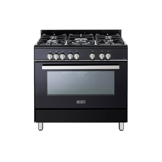 Elba 90cm Francesca 5 Burner Gas Stove Matte Black