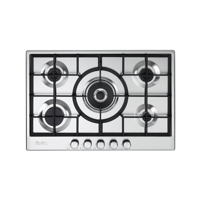 Elba Elio Lite 70cm 5 Burner Gas Hob Silver