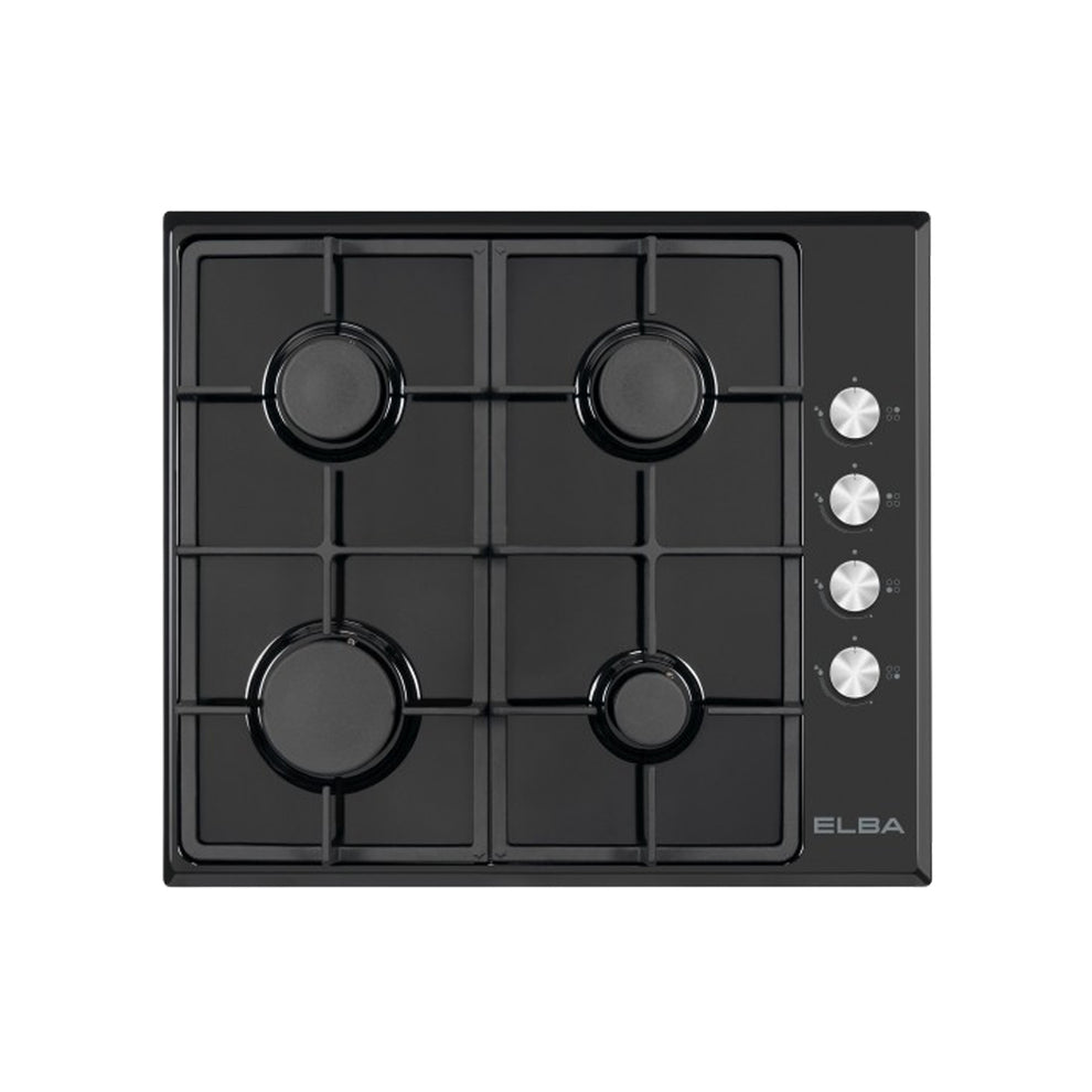 Elba 60cm Gas Hob 4 Burner Black The Culinarium