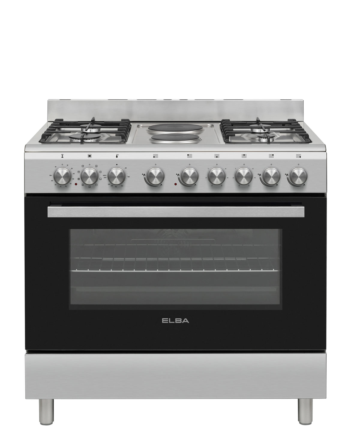 Elba Essential 90cm 5 Burner Gas Stove & Electric Oven - Silver – The ...