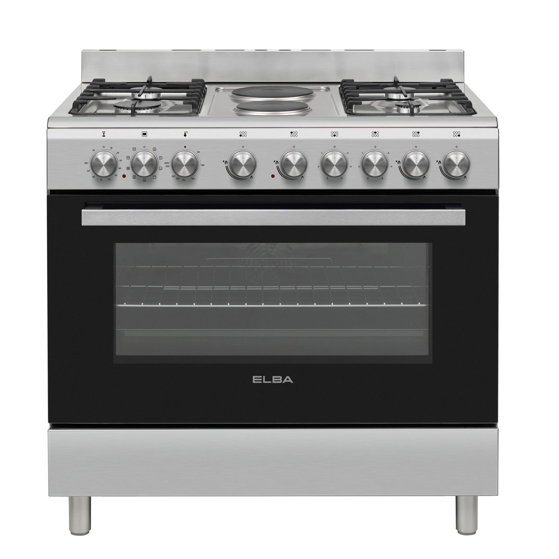 Elba Essential 90cm 5 Burner Gas Stove & Electric Oven - Silver – The ...