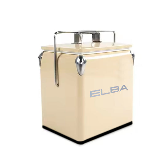 Elba Retro Metal Coolerbox Cream