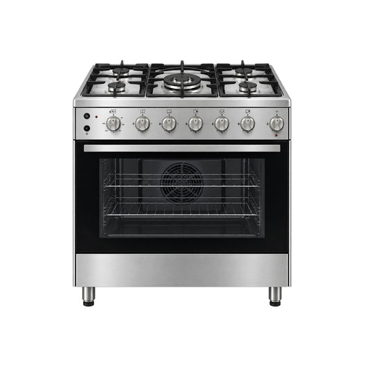 Elba 90cm 5 Burner Gas Stove with Electric Oven - Stainless Steel