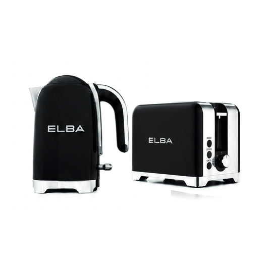 Elba Lusso Kettle & 2 Slice Toaster Set Black