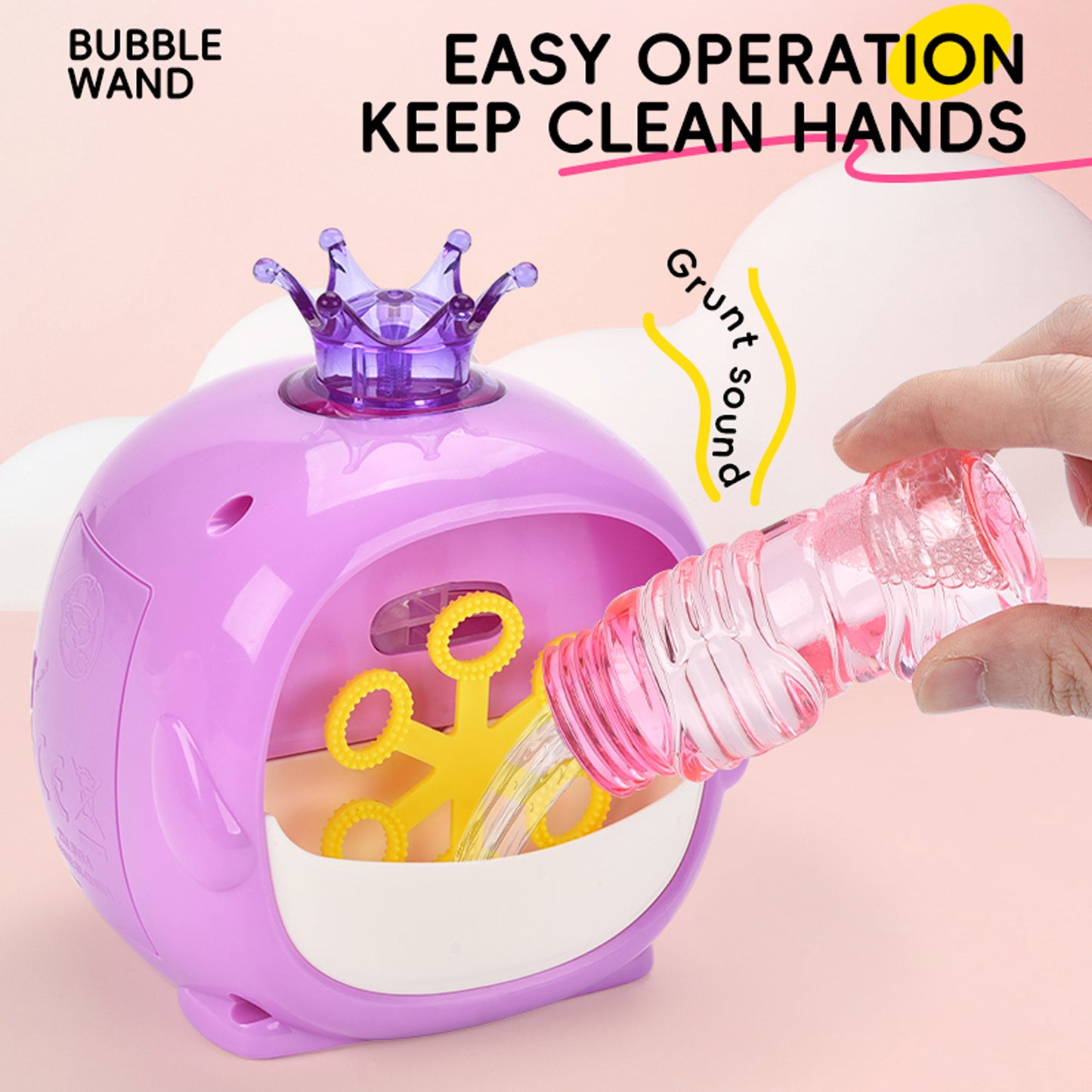Electric Light Up Bubble Machine Purple