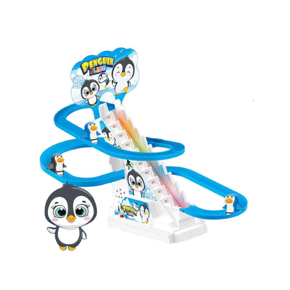 Electric Penguin Stair Climbing Toy Blue