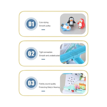 Electric Penguin Stair Climbing Toy Blue