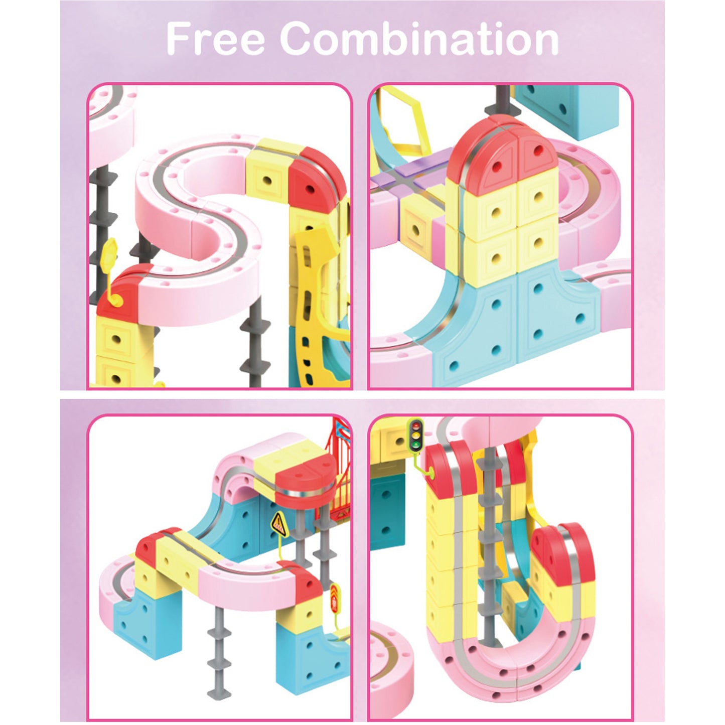 DIY 68 Piece Magnetic Track Toy Multicoloured