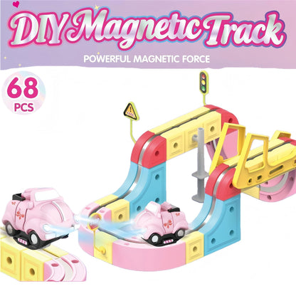 DIY 68 Piece Magnetic Track Toy Multicoloured