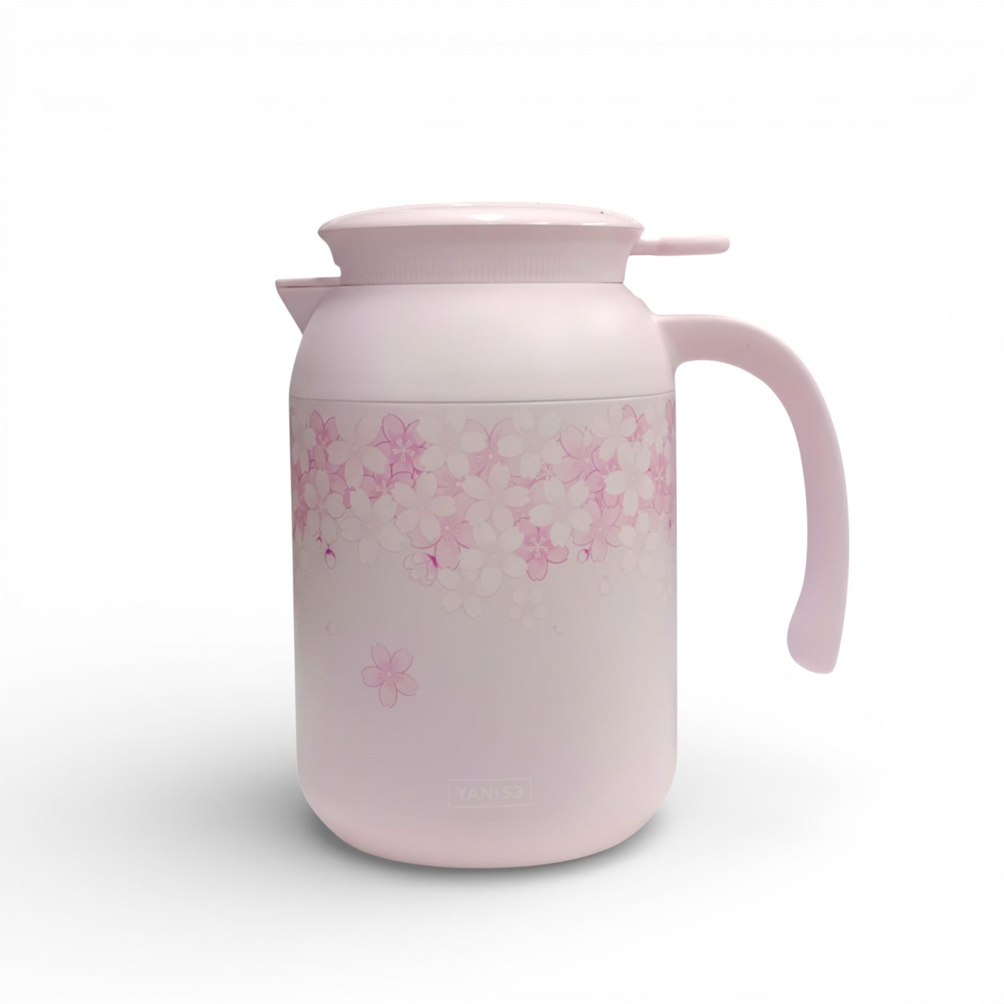 1.2Lt 5D Floral Print Kettle Design Flask Pink