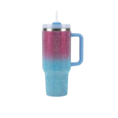 1.2Lt Ombre Glitter Flask Blue & Pink