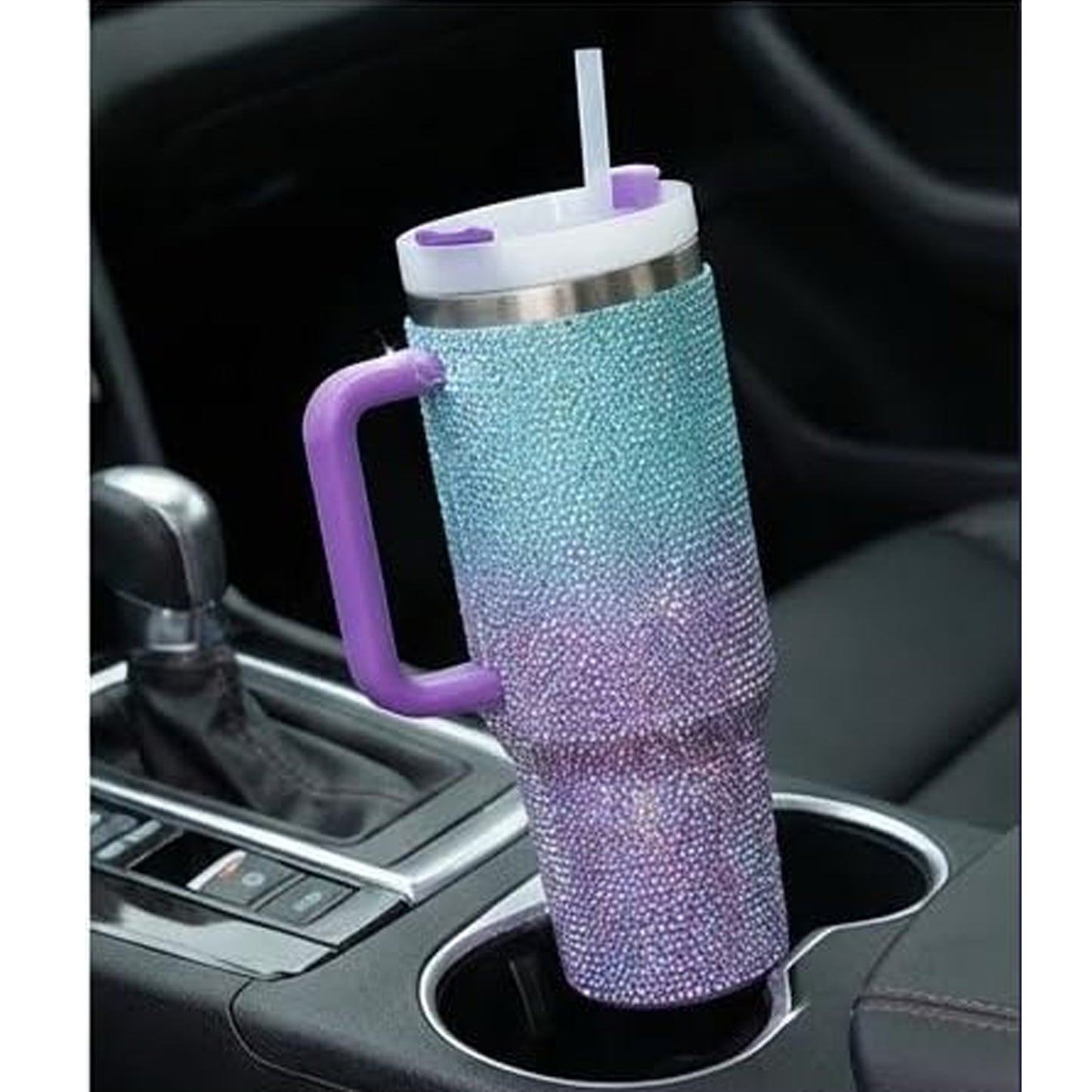 1.2Lt Ombre Glitter Flask Blue & Purple