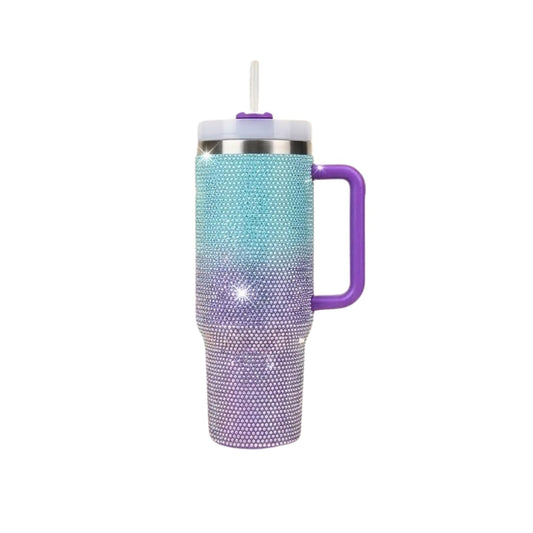 1.2Lt Ombre Glitter Flask Blue & Purple