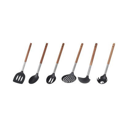 Excellent Houseware 7 Piece Bistro Kitchen Utensil Set Matte Black