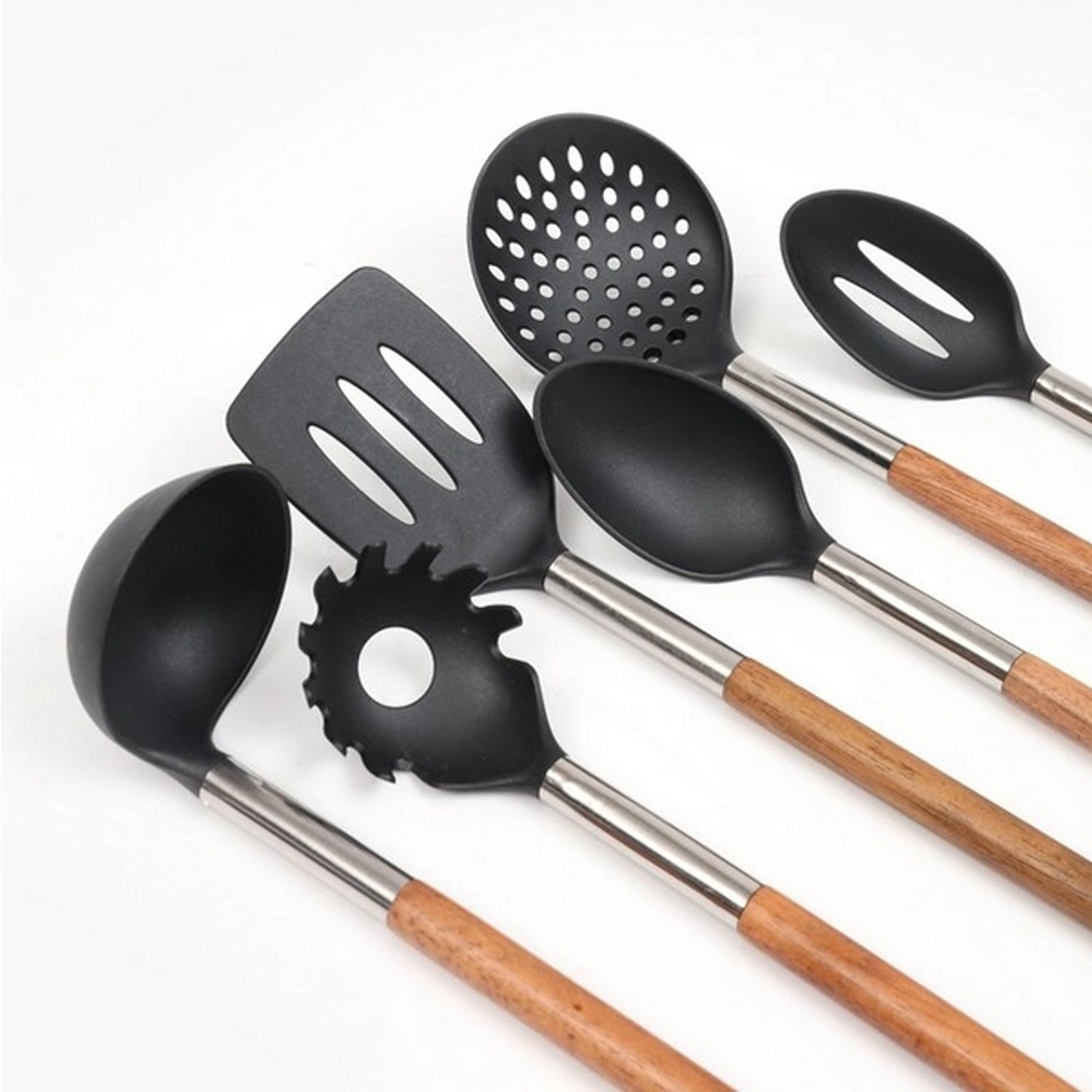 Excellent Houseware 7 Piece Bistro Kitchen Utensil Set Matte Black