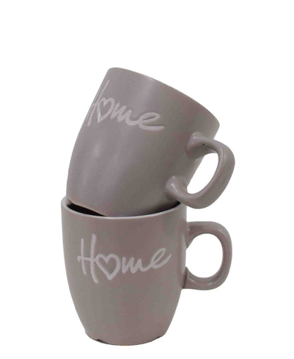 Excellent Houseware 2 Piece 150ml Home Mugs Set - Grey