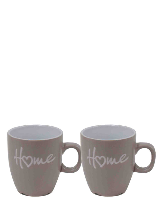 Excellent Houseware 2 Piece 150ml Home Mugs Set - Grey