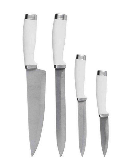 Excellent Houseware 4 Piece Knife Set - White