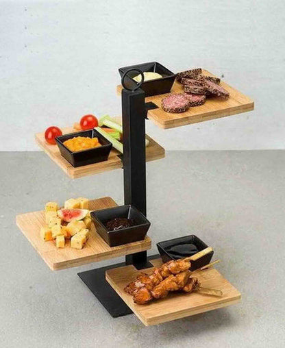 Excellent Houseware Etagere 4 Tier Food Stand - Black