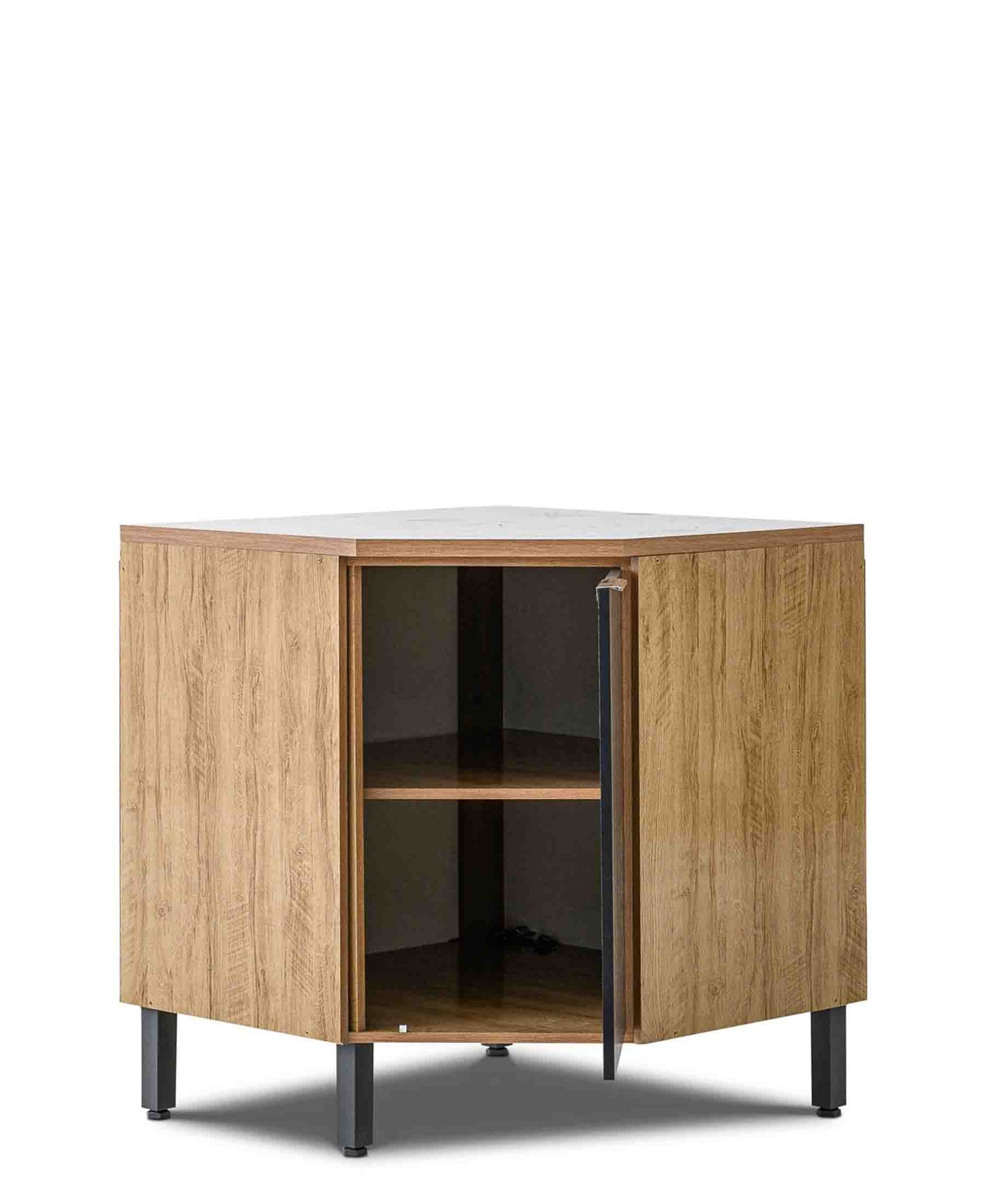 Exotic Designs Bottom Corner Unit - Walnut & Black