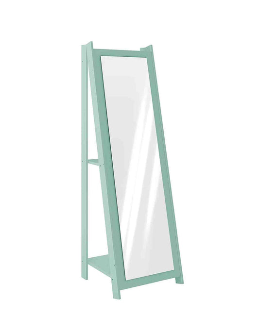 Exotic Designs Freestanding Mirror With Shelves - Olive