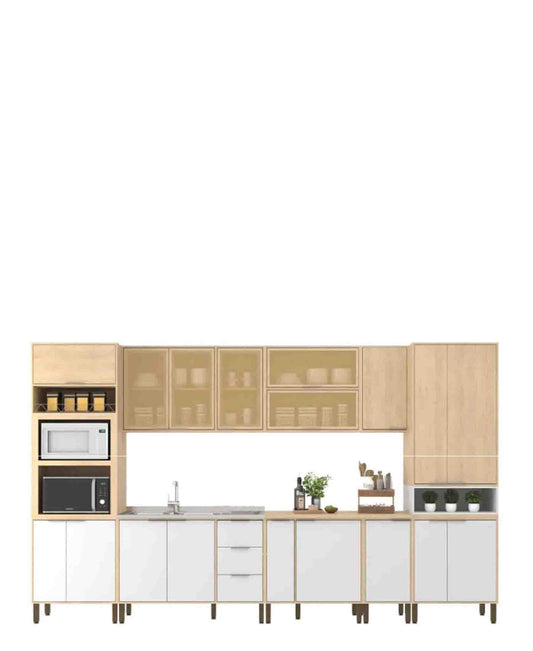 Exotic Designs Karine Kitchen Set - Carvalho & White