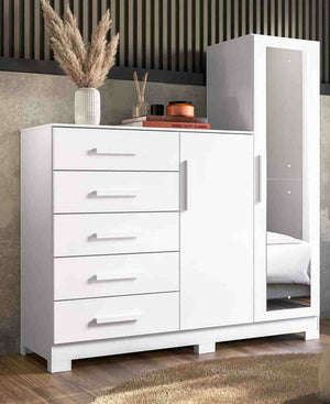 Exotic Designs Modern Chest Of Drawers - White