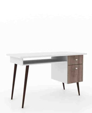 Exotic Designs Office Desk - White & Rustic